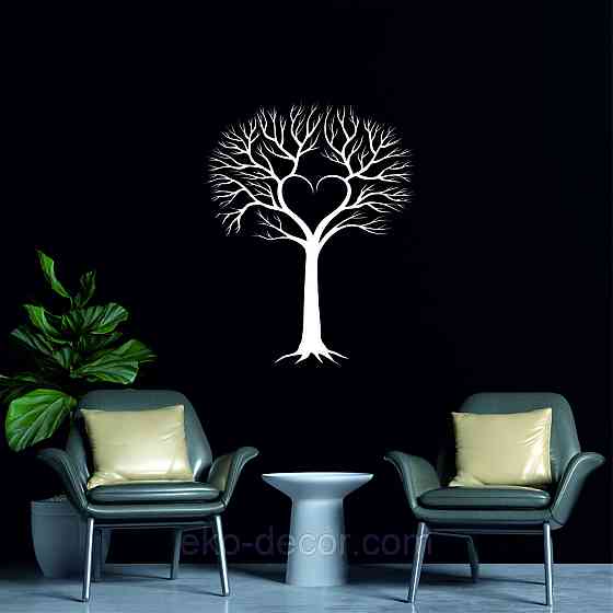 Декоративне настінне Панно «Дерево», Декор на стіну 50*40 см, Білий Київ