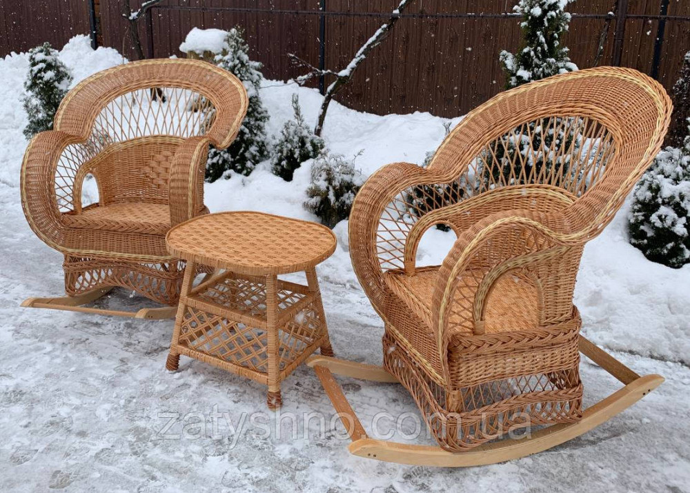 Набір з лози гойдалка та столик Київ - фото 7