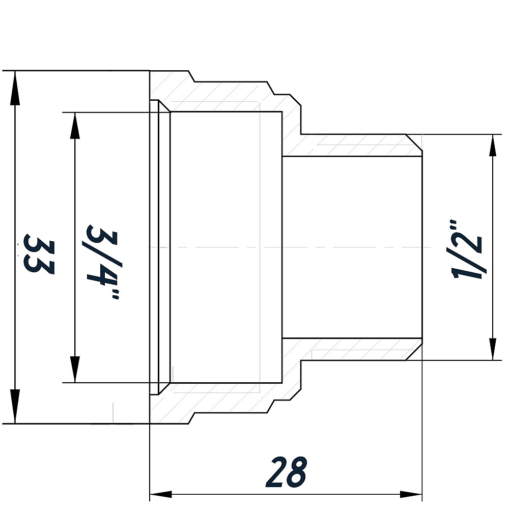 Перехідник редукційний 3/4″х1/2″ВЗ нержавіючий SK433S OPTIMUM Тернопіль - фото 3