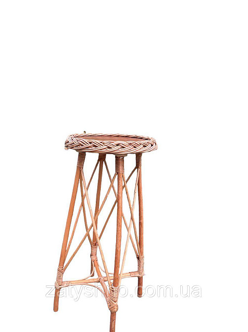 Столик высокий журнальный круглый из лозы Киев - изображение 5