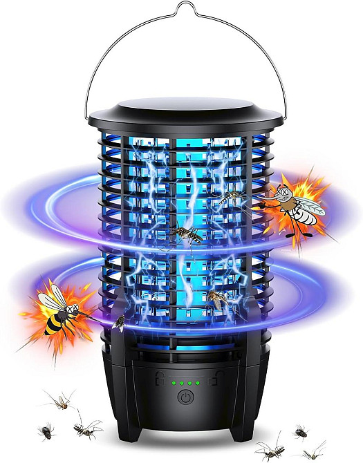 Антимоскитная лампа аккумуляторная портативная с ловушкой от насекомых,светильник уничтожитель комаров и мух Каменец-Подольский - изображение 1