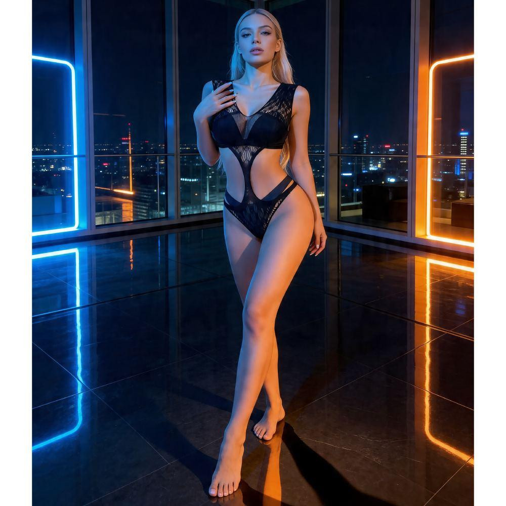 Боді з вирізами по боках Star Night, чорне, OS (S-L) Sex Aura Київ - фото 4