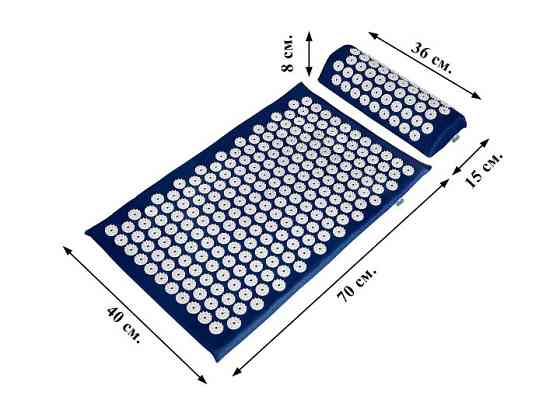 Аплікатор Кузнєцова Набір серія Eko-Max Темно-Синій (Килимок + Валик + Чохол) – Масажний комплект Івано-Франківськ