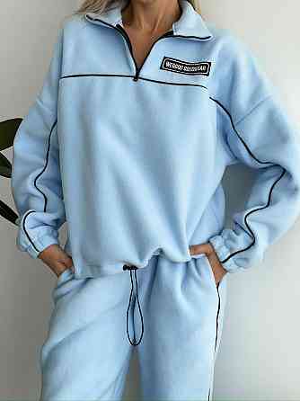 Женский флисовый женский костюм-оверсайз турецкий флис Голубой, 42/44 Одесса