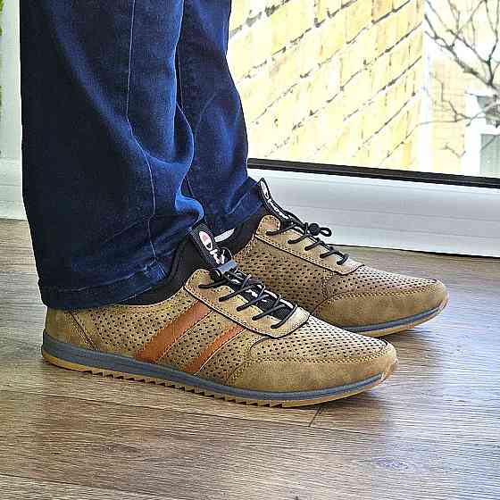 Мужские Мокасины Летние Бежевые Кроссовки Сеточка Коричневые Светлые (размеры: 40,41,42,43,44,45) - 216-3 Днепр