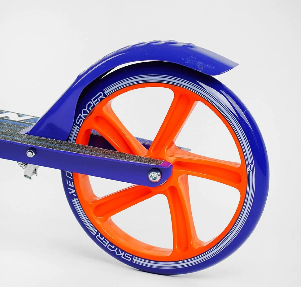 Самокат двоколісний Skyper Neon сталева рама ручне гальмо Синій (N-41417) Чернігів - фото 6