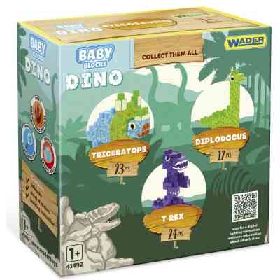 Конструктор Wader Baby Blocks Дино - стегозавр (41495) Винница