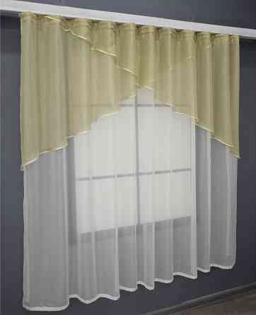 Кухонная занавеска VR-Textil № 00к молочный с золотистым 270х170 см (59-944) Киев
