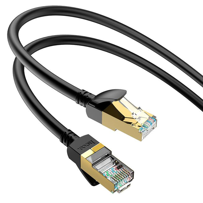 Кабель мережевого LAN RJ45 HOCO US02 Level copper gigabit, 1 м, чорний Винница - изображение 4