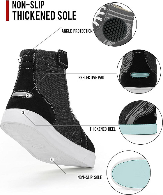 Чоловічі мотоботинки для міста дихаючі протиковзкі з боковою блискавкою підтримка щиколотки Київ - фото 7