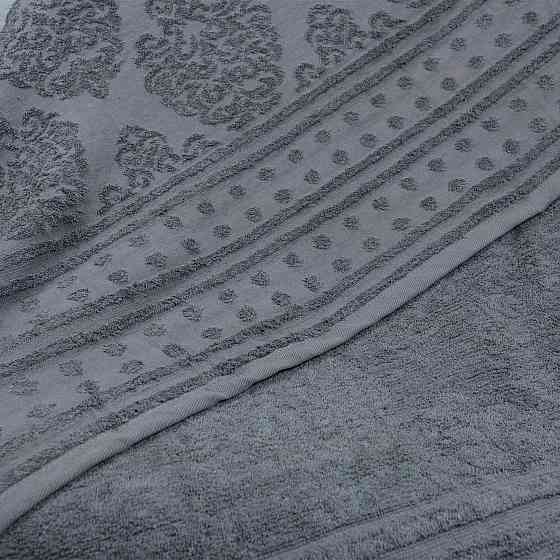 Простирадло-покривало жаккардове махрове 100% Бавовна GM TEXTILE 150x200см 400г/м2 (Сірий) Суми