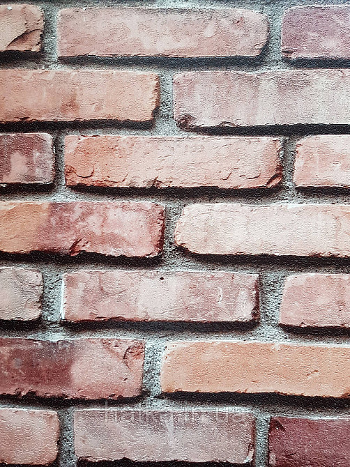 Шпалери вініл на флізеліні гарячого тиснення DU&KA Natura1.06х10 під цеглу цегляні коричневі з глянцем Київ - фото 3