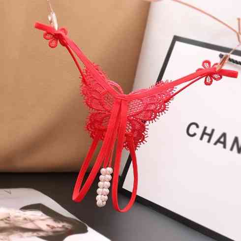 Трусики з перлинами Метелик універсальний червоний Київ