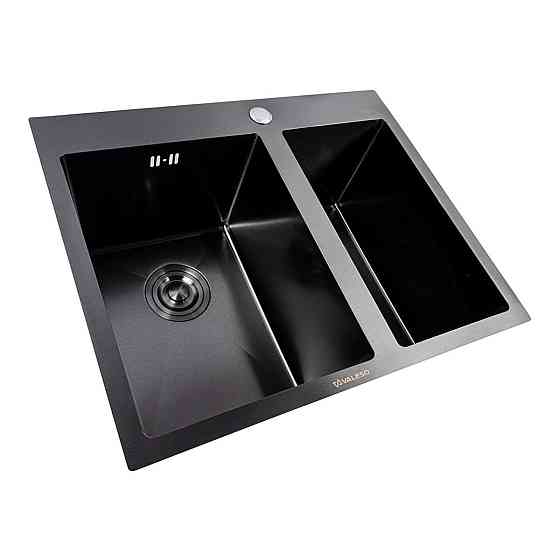 60*50D Мийка PVD чорна Valeso Handmade (велика/мала чаша, 3,0/0,8) Коломыя