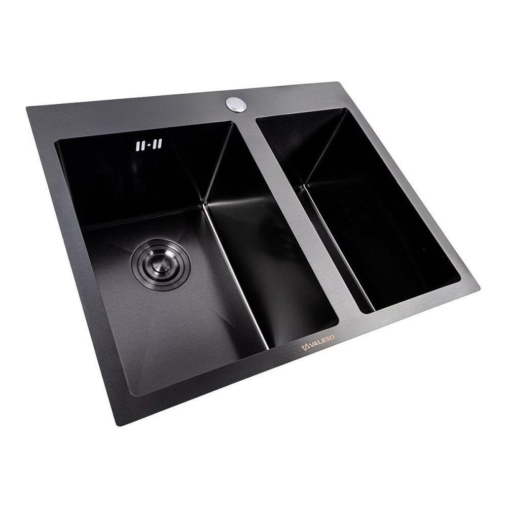 60*50D Мийка PVD чорна Valeso Handmade (велика/мала чаша, 3,0/0,8) Коломия - фото 2