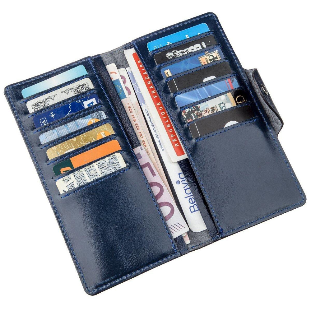 Гаманець унісекс зі шкіри Алькор на кнопках SHVIGEL 16170 Синій Київ - фото 4