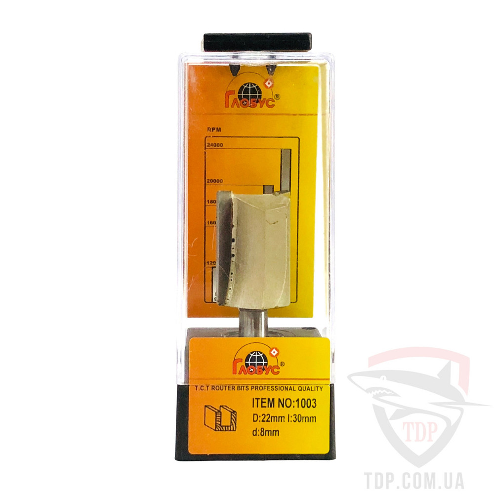Фреза по дереву ГЛОБУС пазовая прямая 1003 D22 d8 h30 Коломыя - изображение 2