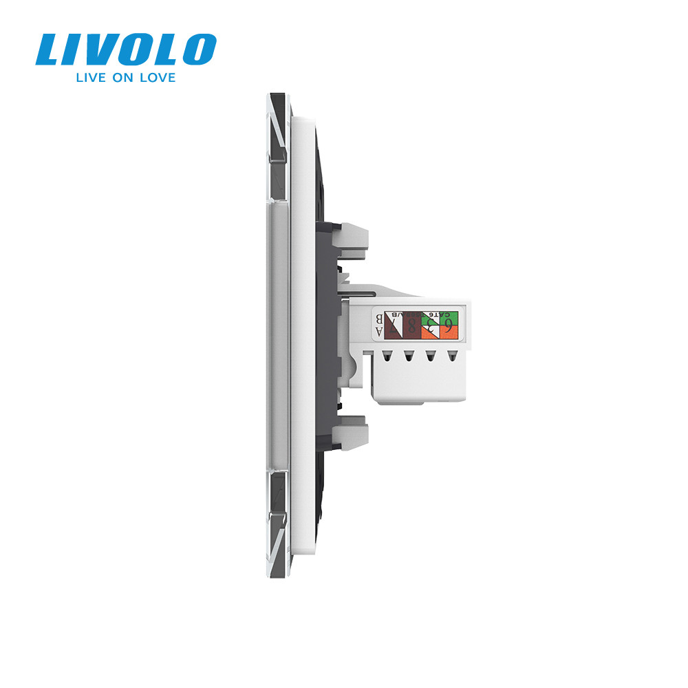 Розетка комп'ютерна RJ-45 Livolo білий скло (VL-C791C-11) Коломыя - изображение 7