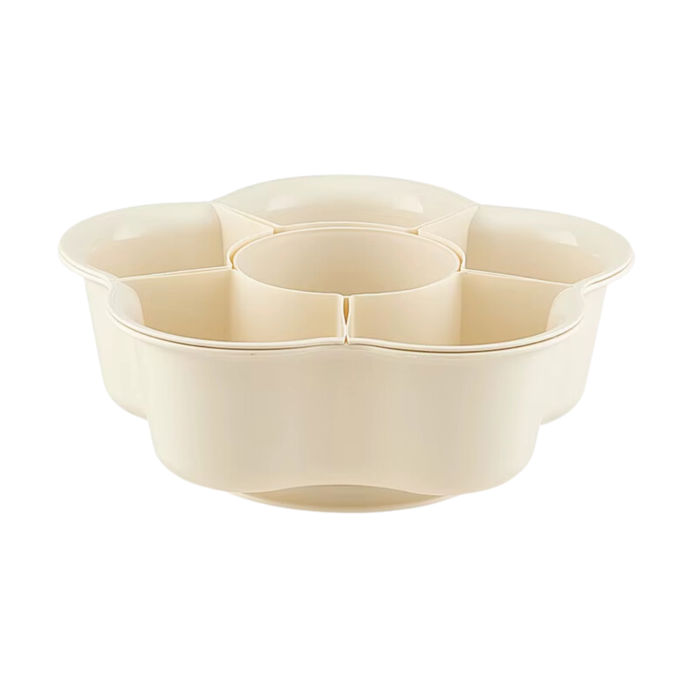 Контейнер для сервировки с 6 отделениями, пищевой органайзер с вращающейся конструкцией, бежевый цвет Каменец-Подольский - изображение 8