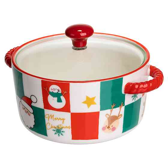 Yiwu Супниця порцелянова Christmas новорічна 800 (мл) з кришкою Yiwu FM-CS-9C Коломия