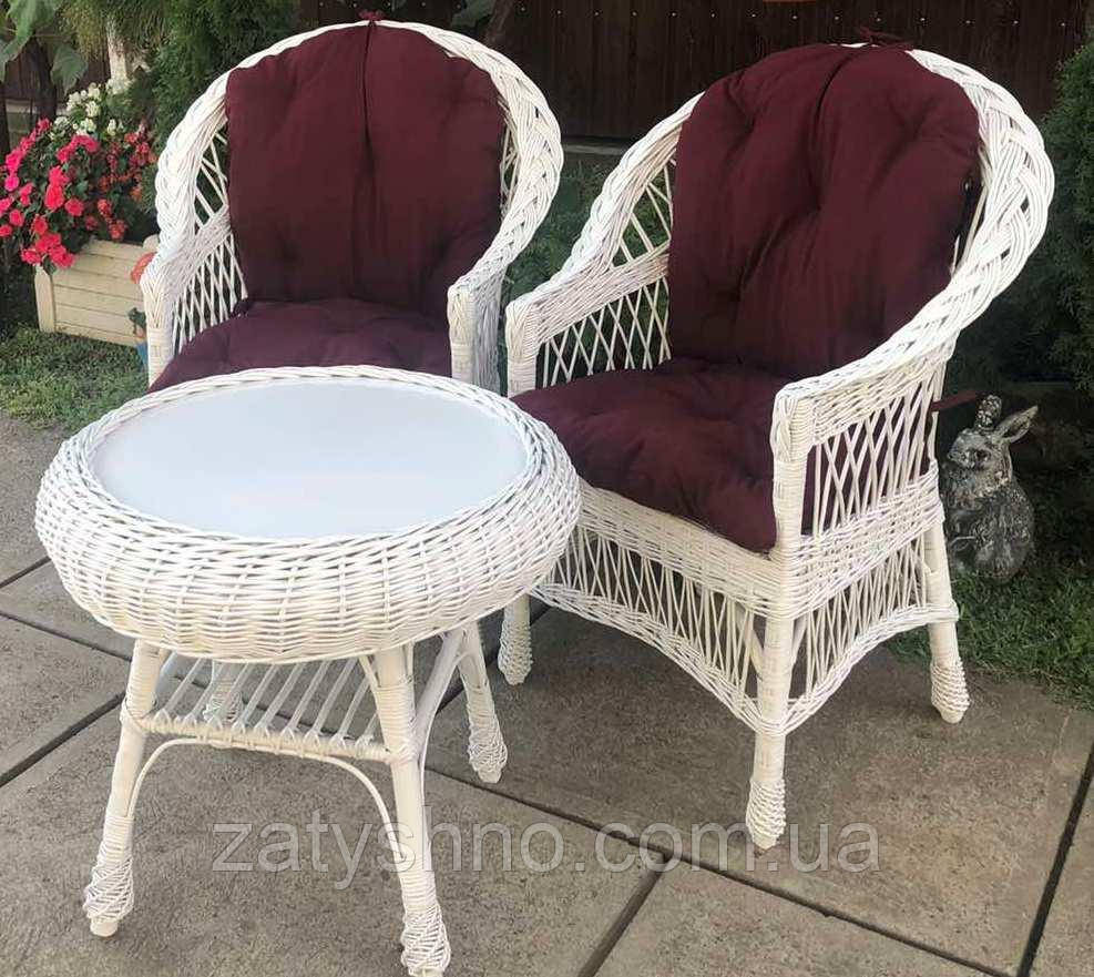 Плетеная белая мебель  |  Мебель из лозы белая |мебель плетеная с журнальным столом Киев - изображение 1