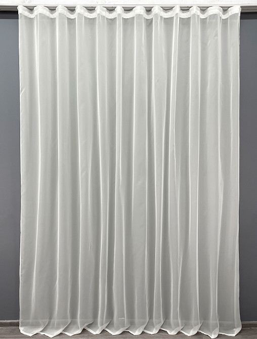 Тюль VR-Textil н105 Шифон однотонний Молочний 300х240 см (41-078) Киев - изображение 2