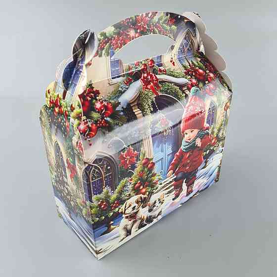 Новогодняя подарочная картонная упаковка для конфет (800грм) №210 