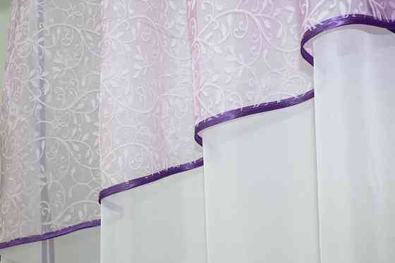 Кухонная занавесь (285х170см) цвет сиреневый с белым 00к 59-338 Киев
