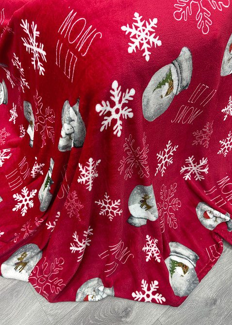 Плед-покривало Decorator WellSoft 150х210 см з різдвяним принтом Червоний (87-173) Київ - фото 8