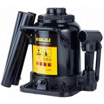 Домкрат Sigma гидравлический бутылочный низкопрофильный 20т, 185-355мм (6101211) Винница