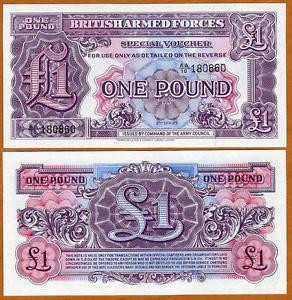 British Armed Forces Британская Армия - 1 Pound 1948 2nd series M22a UNC Полтава - изображение 1