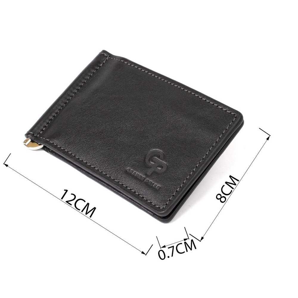 Мужской кожаный зажим для денег GRANDE PELLE 11475 Черный Киев - изображение 7