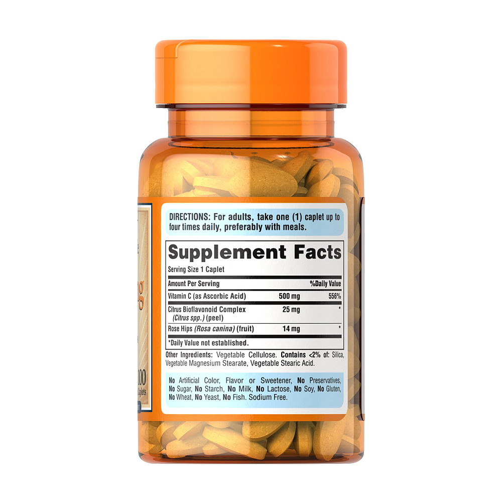 Вітамін С 500 мг з шипшиною Puritan's Pride Vitamin C-500 mg with Rose Hips Time Release - 100 caps Луцьк - фото 2