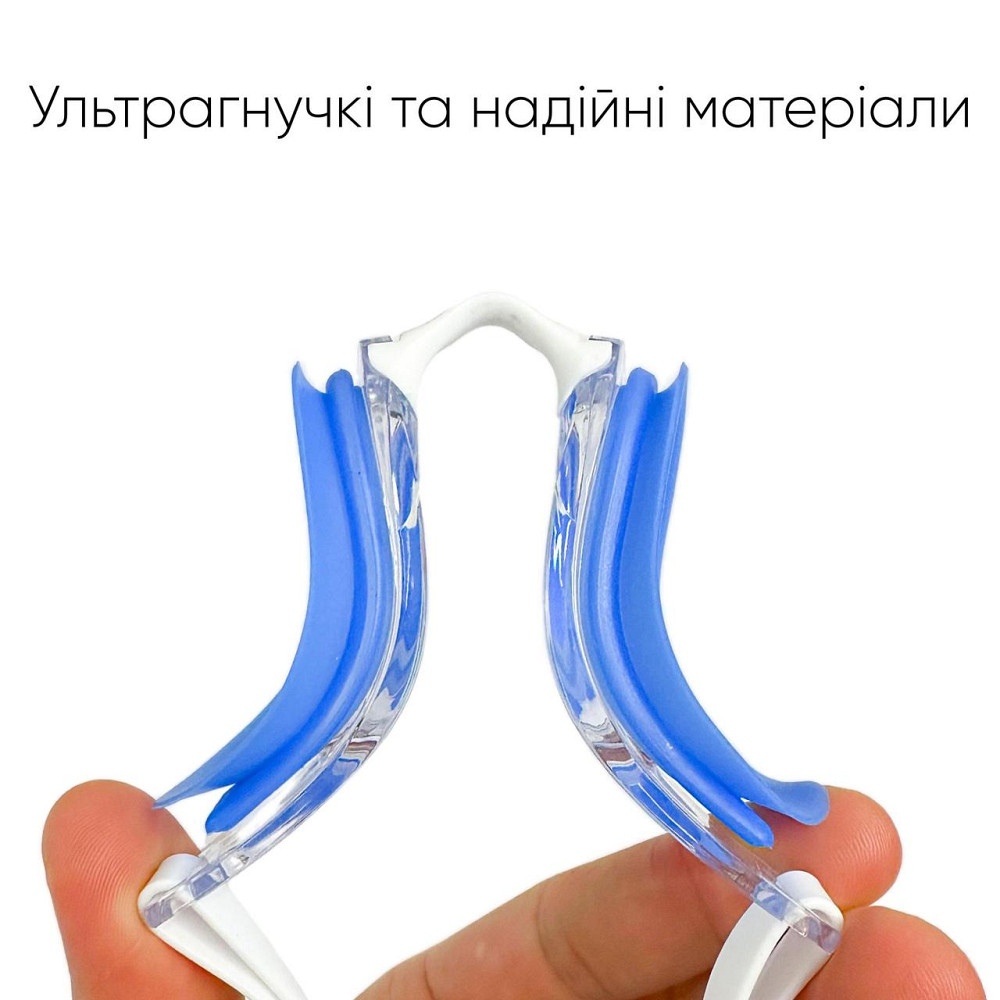 Окуляри для плавання Renvo Sanaga Pro Уні Anti-fog Білий, Синій OSFM (2SG400-34) Київ - фото 3