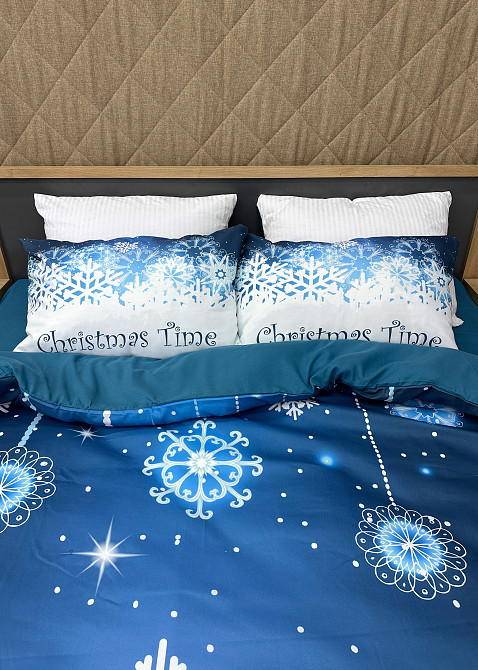 Комплект постільної білизни Фланель, Epico Євро 200х220 з Різдвяним принтом (88-198) Київ - фото 7