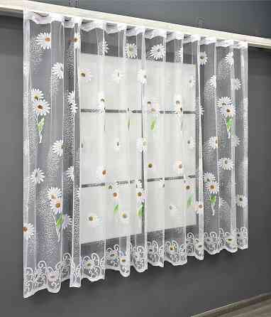 Тюль жакард VR-Textil № 1897т Арка на кухню колір білий 400х150 см (53-0101) Київ