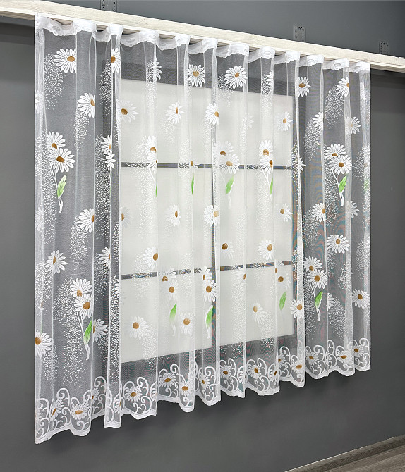 Тюль жаккард VR-Textil № 1897т Арка на кухню цвет белый 400х150 см (53-0101) Киев - изображение 1