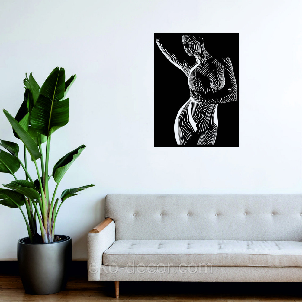 Декоративне настінне Панно «Жіноче тіло», Декор на стіну 90*66 см, Чорний Київ - фото 4