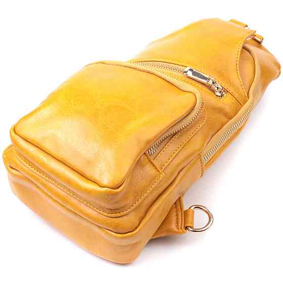 Яркая женская слинг сумка через плечо из экокожи Vintage 22753 Желтый Киев