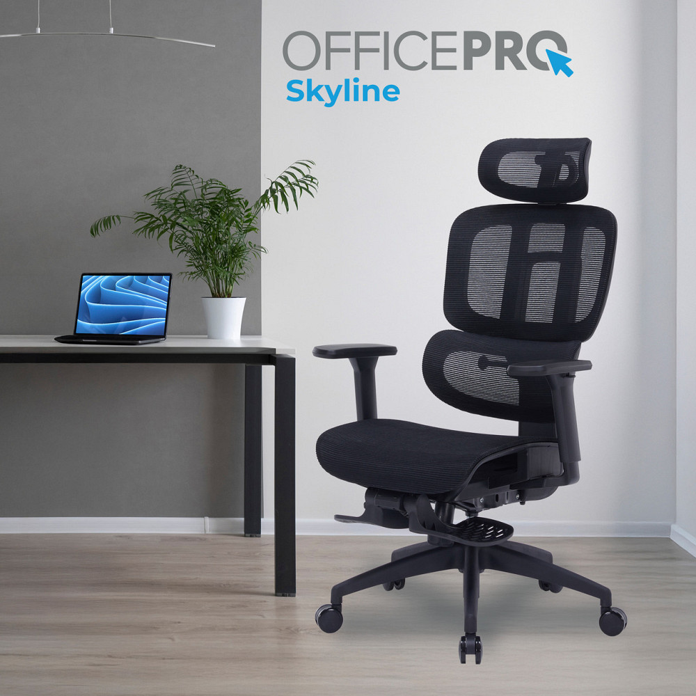 Крісло офісне Officepro Skyline Footrest Black (OC750-B-B-B) ( 14351 ) Харків - фото 7