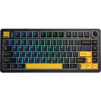 Клавіатура Aula F75 Gasket Greywood V3 switch Hot-Swap PBT Wireless/Bluetooth/USB Black (6948391208626) Вінниця