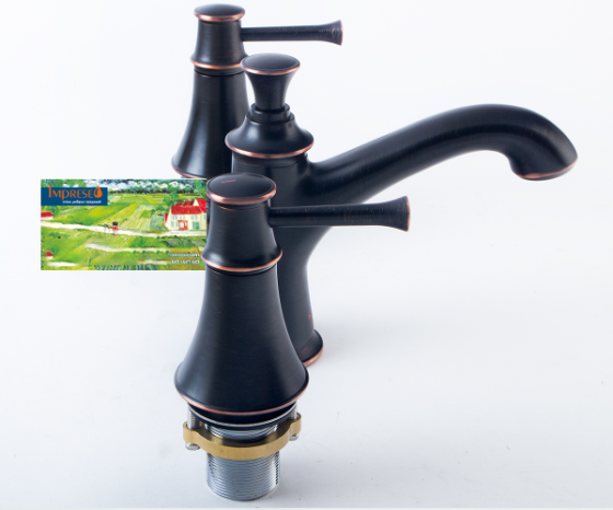 Змішувач для раковини класичний Imprese Podzima Zrala на 3 отвори, чорний Київ