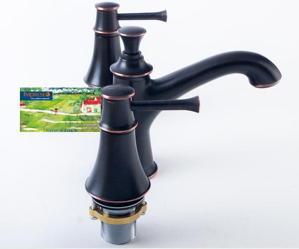 Змішувач для раковини класичний Imprese Podzima Zrala на 3 отвори, чорний Київ - фото 3