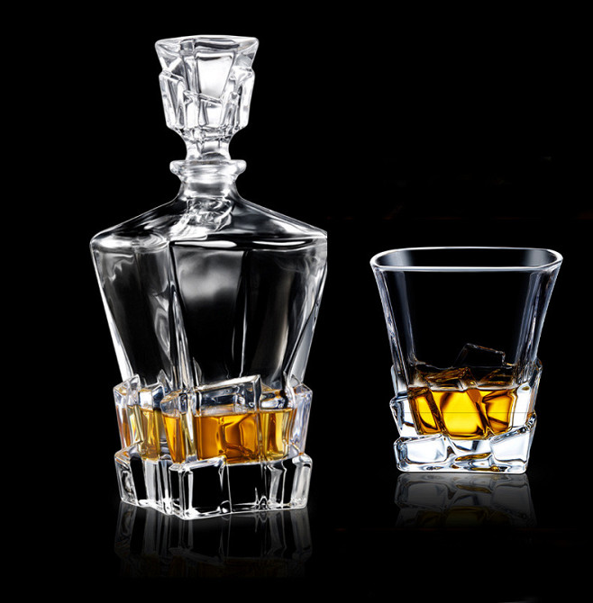 Декантер графин Crack ЭФФЕКТНЫЙ!!!  Штоф для виски бренди скотча КУБИКИ ЛЬДА Кременчуг - изображение 4