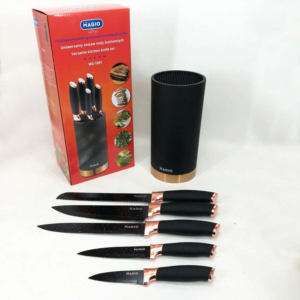 Комплект гострих ножів для кухні Magio MG-1091, Кухонний набір ножів для нарізання OM-41 Львів - фото 8