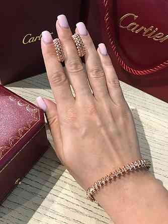 Cartier браслет зубчики в розовом золоте/ Картье серьги зубчики розовое золото Одесса