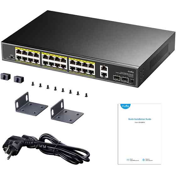 Комутатор Cudy GS1026PS2, 24-Gigabit PoE+ Switch with 2 Uplink Gig Ports and 2 Gig SFP Slots 300W Вінниця