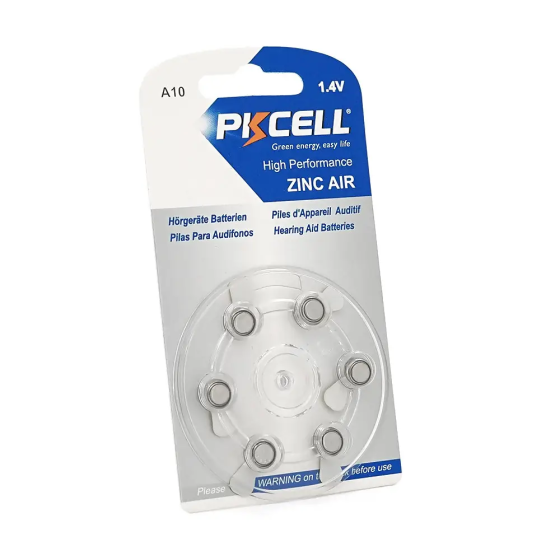Батарейки воздушно-цинковые PkCell 1.4V ZA10 (PR70) для слуховых аппаратов, 6 шт. в блистере Киев
