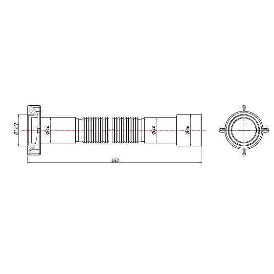 Гнучка труба Lidz (WHI) 60 01 G002 01 з накидний гайкою 1 1/2" довжина 1200 мм Київ