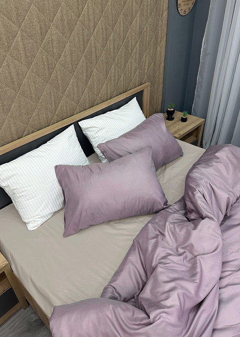 Комплект постельного белья, Decorator Nirvana Двуспальный 180х215 лиловый с бежевым (88-028) Киев - изображение 6